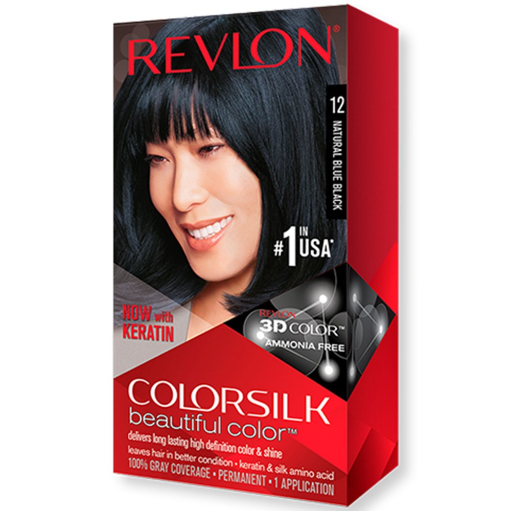 Revlon Colorsilk Beautiful Hair Color 3's 130g 12-Natural Blue Black 