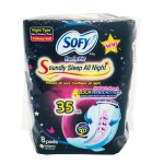Sofy Body Fit Sanitary Napkin Wing Cotton Night 35cm 8's