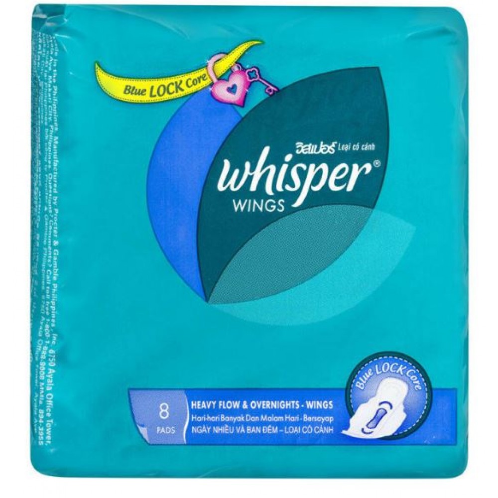 Whisper Sanitary Napkin Heavy Flow & Overnight Wing 8's