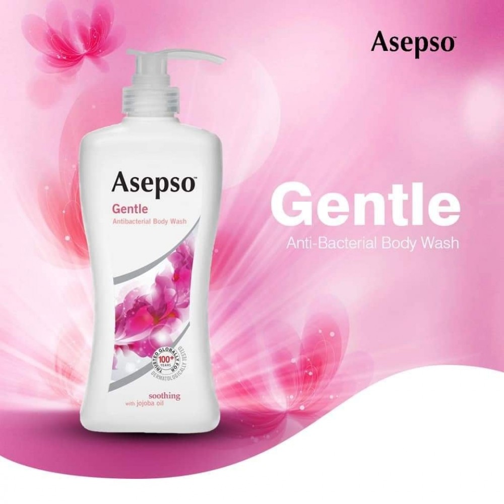 Asepso Antibacterial Body Wash Gentle Smoothing With Jojoba Oil 650ml
