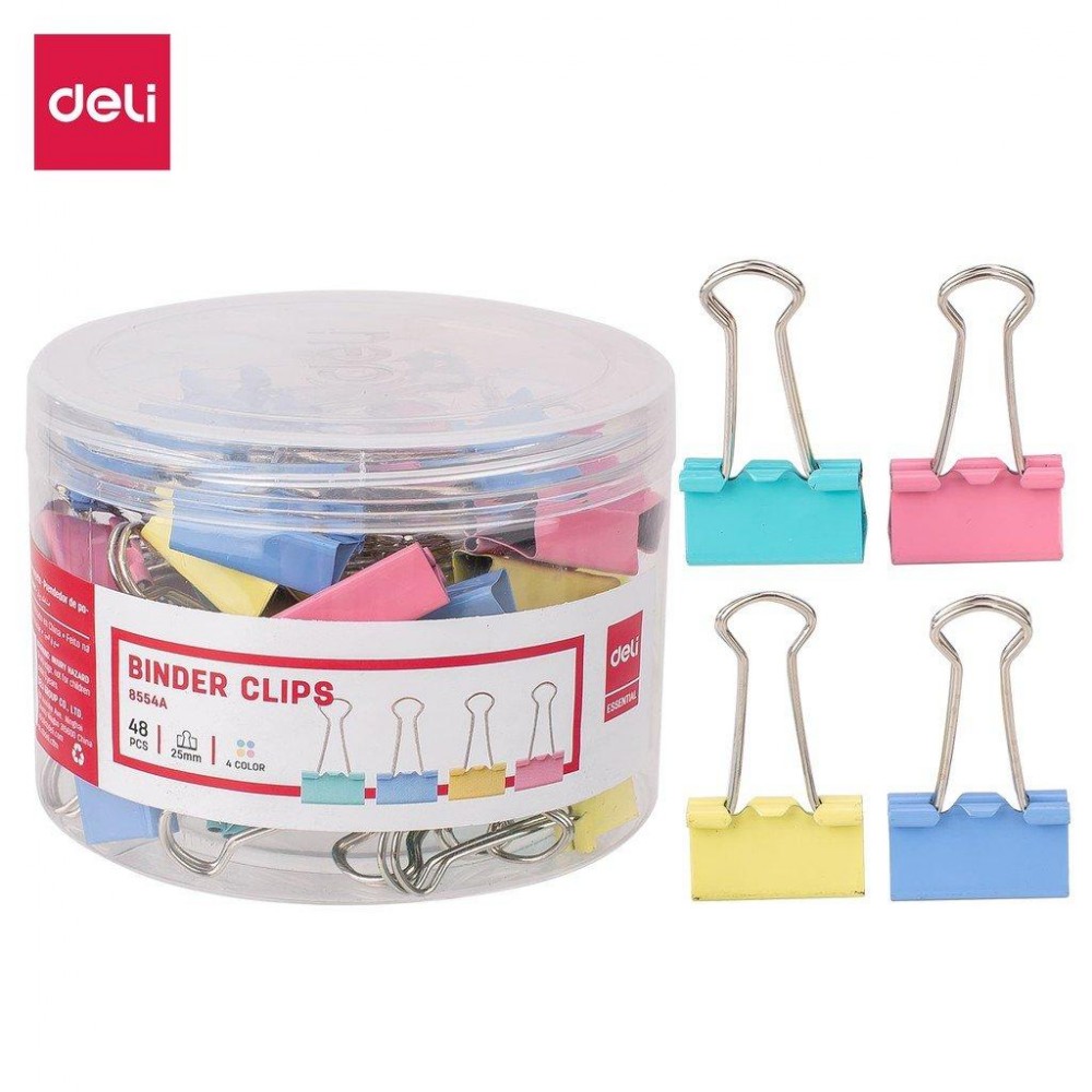 Deli Binder Clips 8554A 48pcs