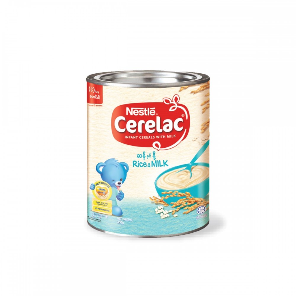 Nestle Cerelac Instant Cereal With Rice & Milk 350g (Can)