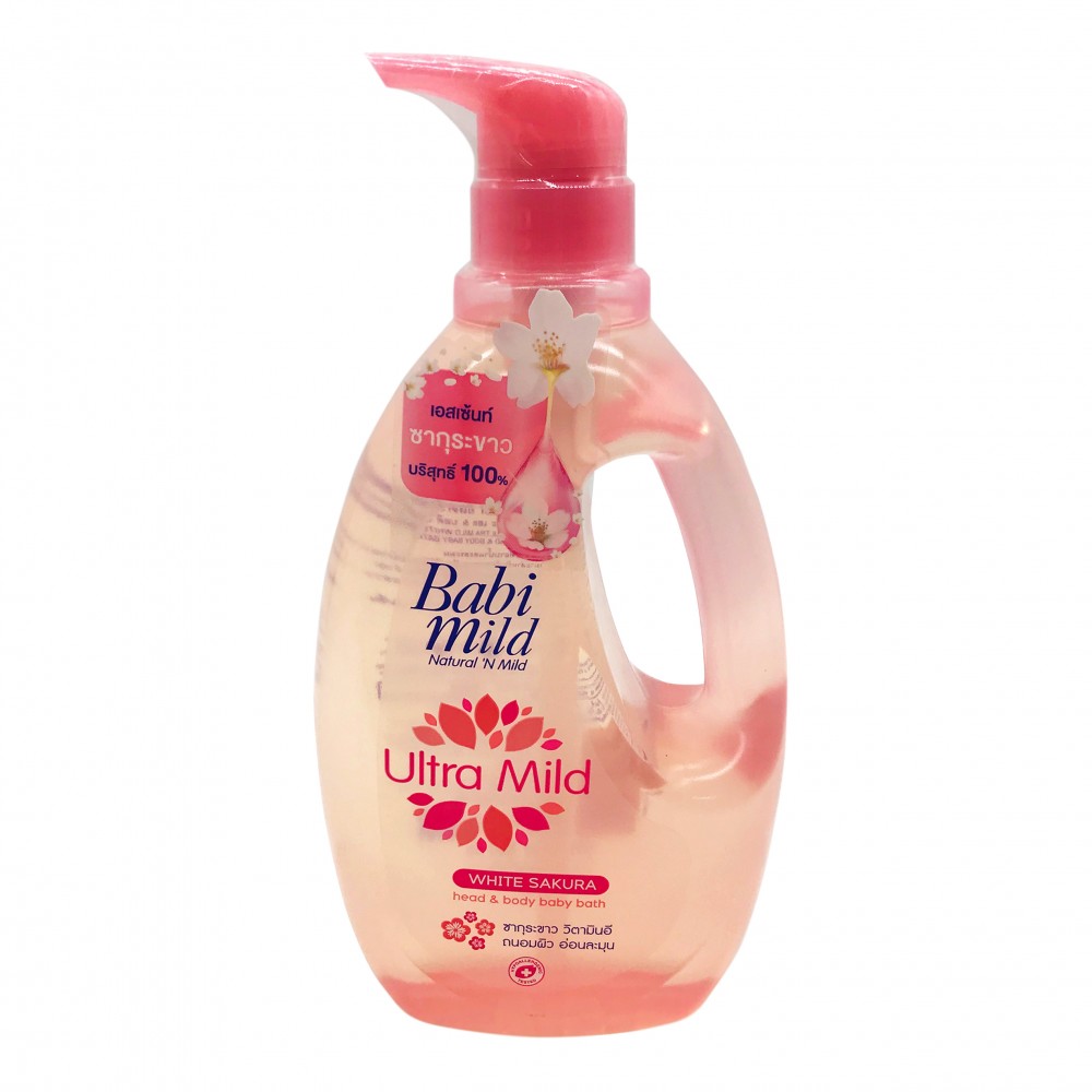 Babi Mild White Sakura Head & Body Baby Bath Ultra Mild 850ml