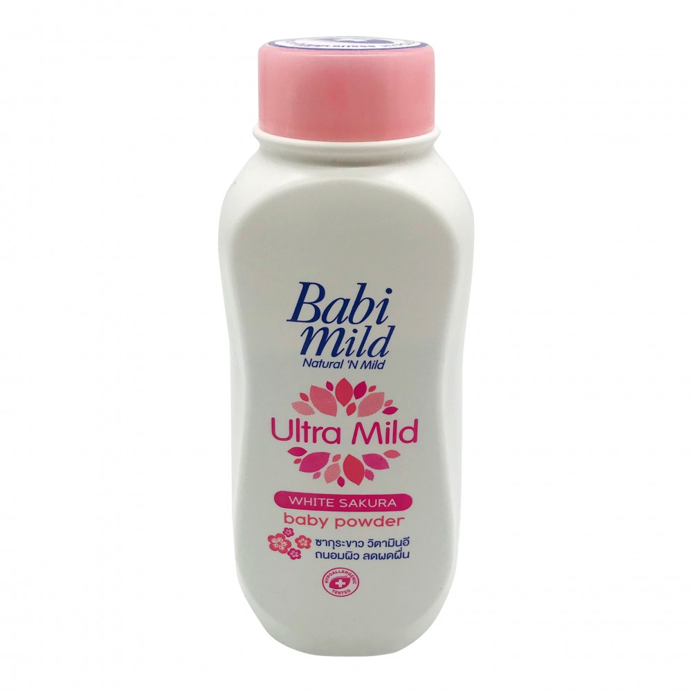 Babi Mild White Sakura Baby Powder Ultra Mild 180g