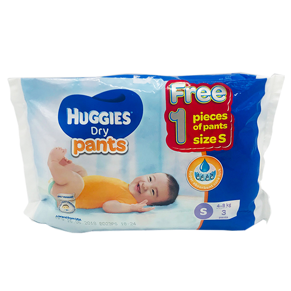 Huggies Dry Baby Diaper Pants 3's Size-S