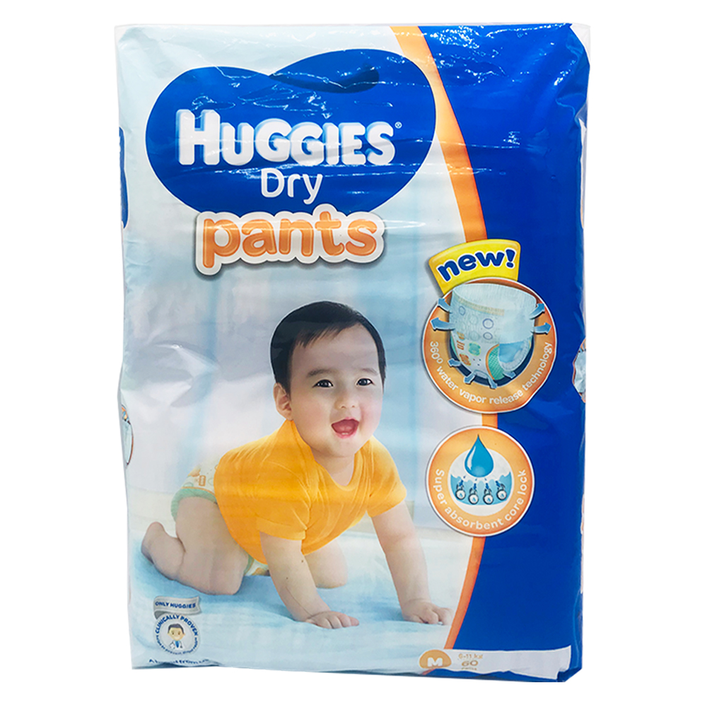 Huggies Dry Baby Diaper Pants 60's Size-M