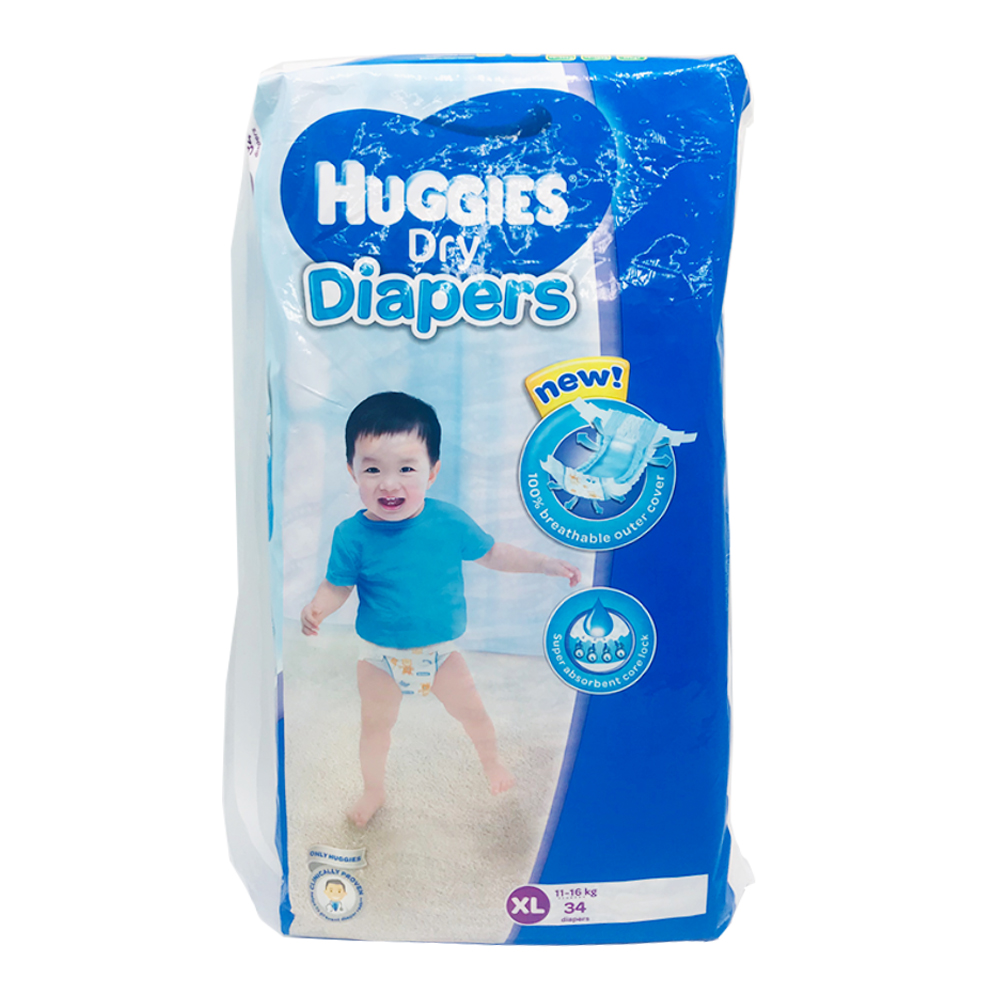 Huggies Dry Baby Diaper 34's Size-XI