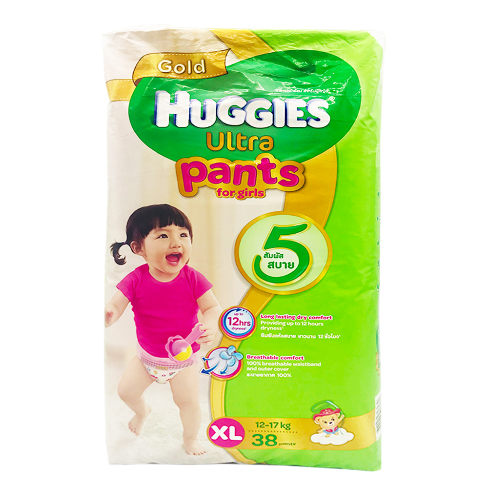 Huggies Gold Ultra Baby Diaper Pants 38's Size-Xl (Girls)