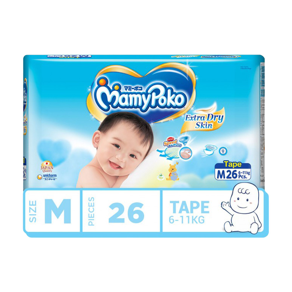 Mamy Poko Baby Diaper Extra Dry Skin 26's Size-M