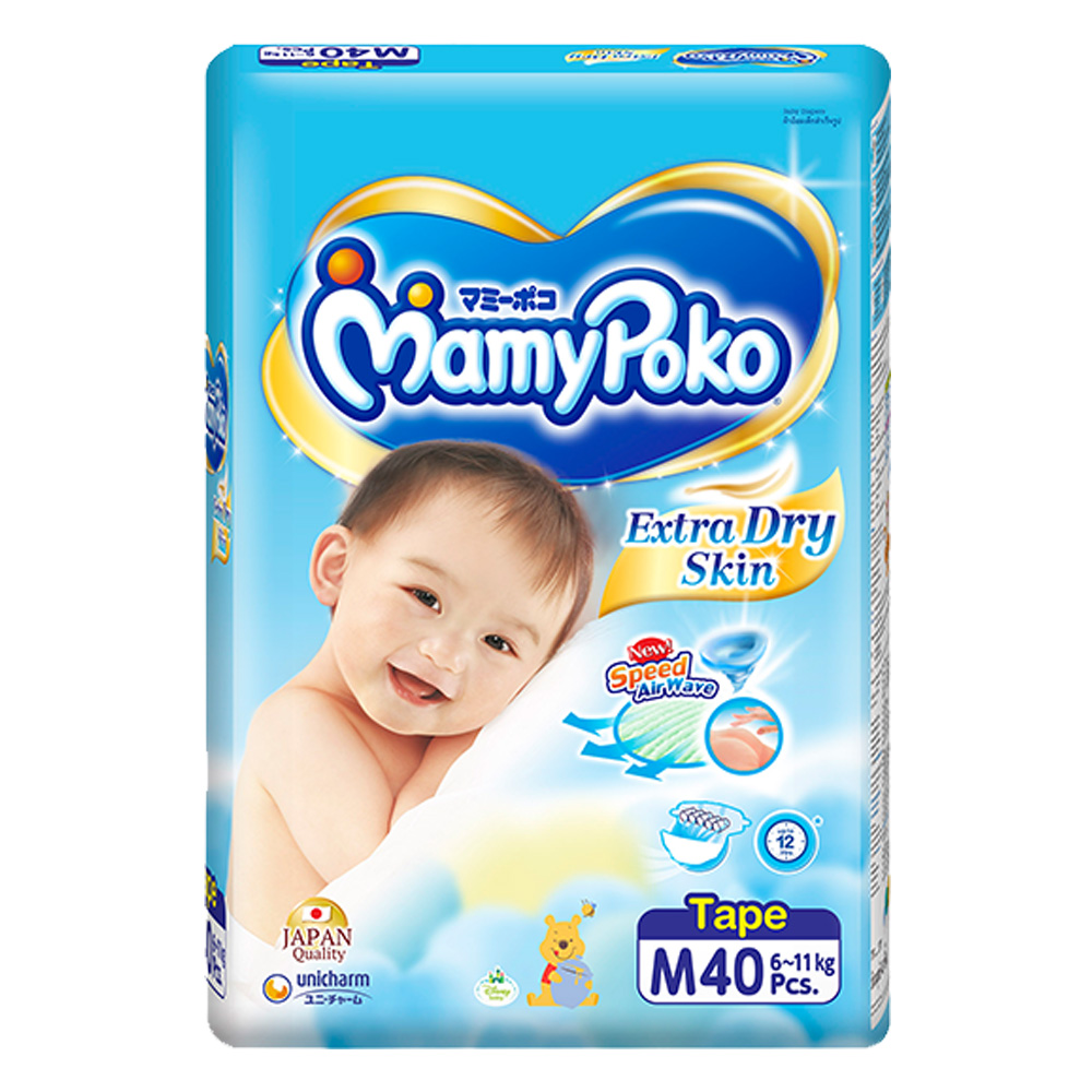 Mamy Poko Baby Diaper Extra Dry Skin 40's Size-M