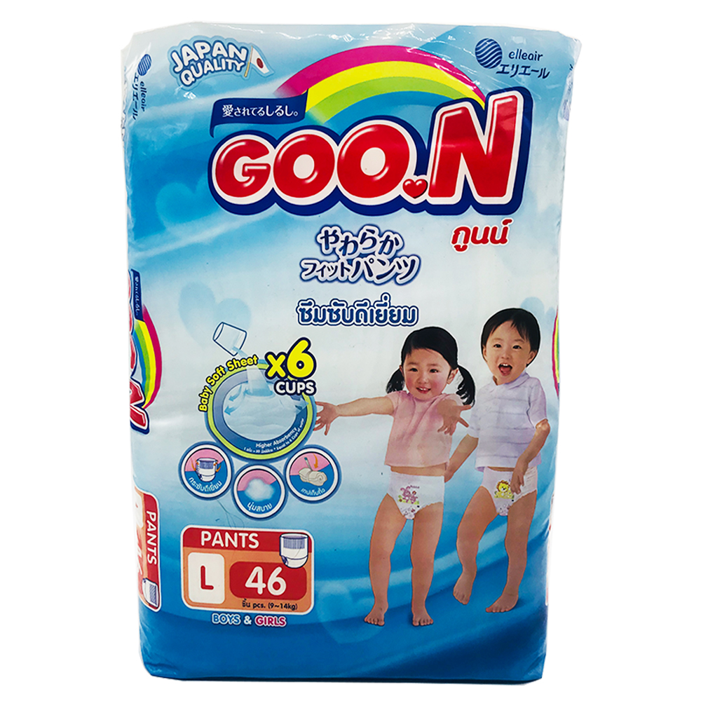 Goon Premium Baby Diaper Pants 46's Size-L (Boys & Girls)