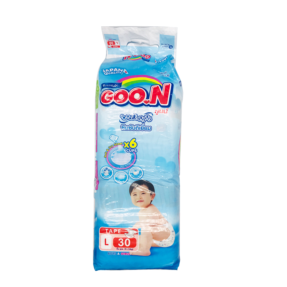 Goon Baby Diaper 30's Size-L (Boys & Girl)