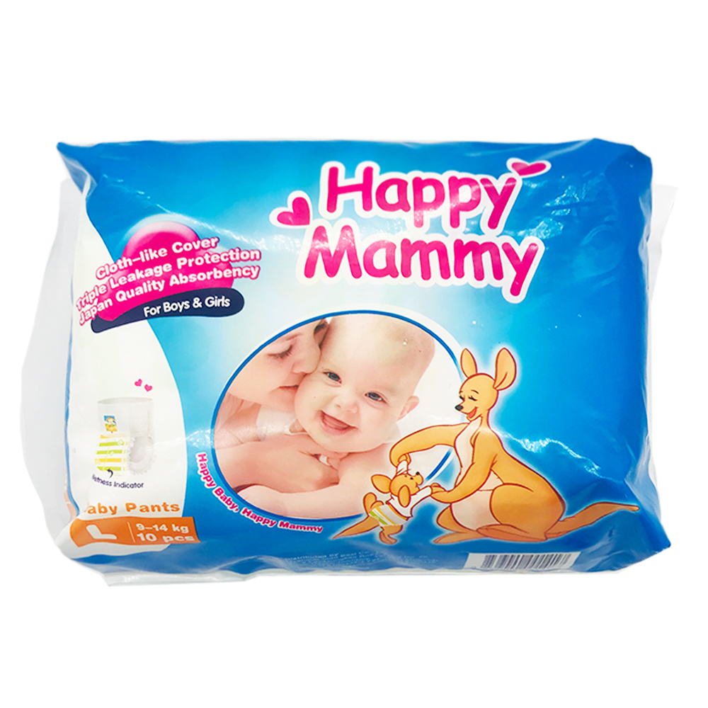 Happy Mammy Baby Diaper Pants 10's Size-L (Boys & Girls)