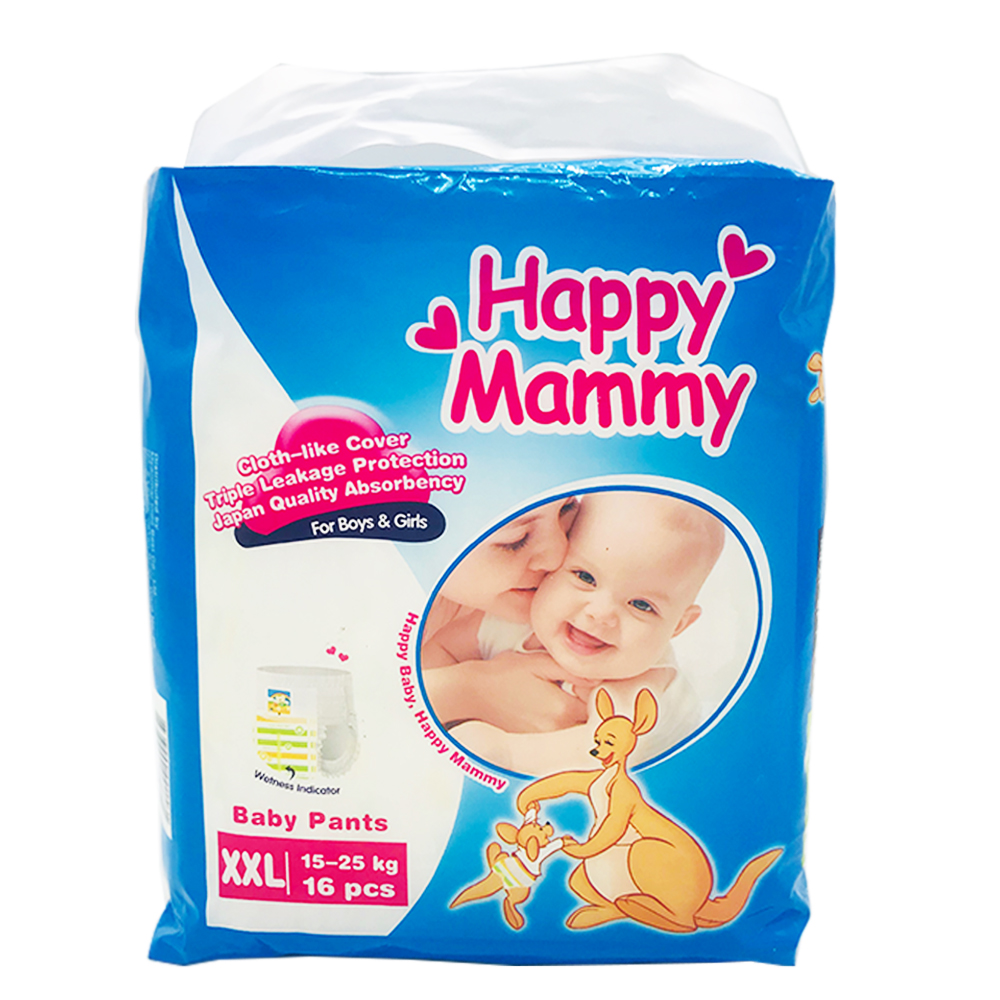 Happy Mammy Baby Diaper Pants 16's Size-Xxl (Boys & Girls)