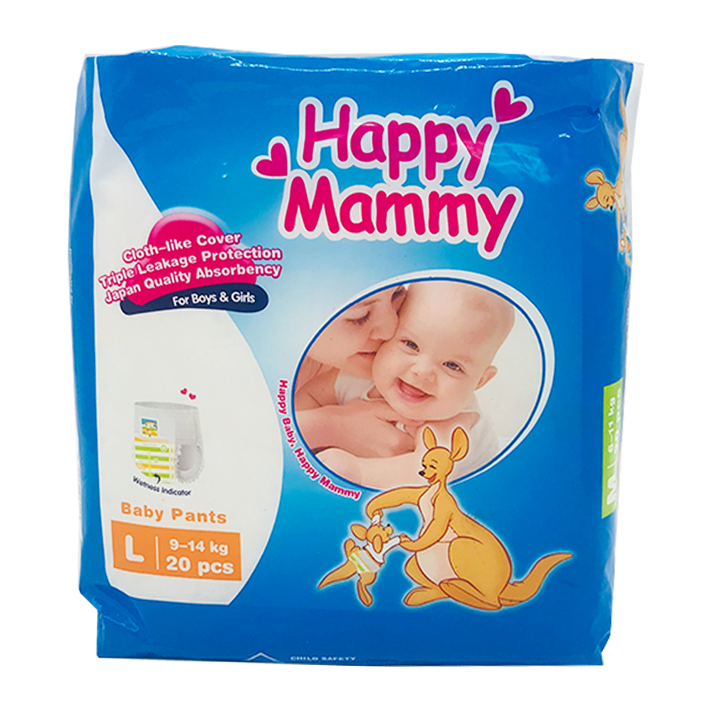 Happy Mammy Baby Diaper Pants 20's Size-L (Boys & Girls)
