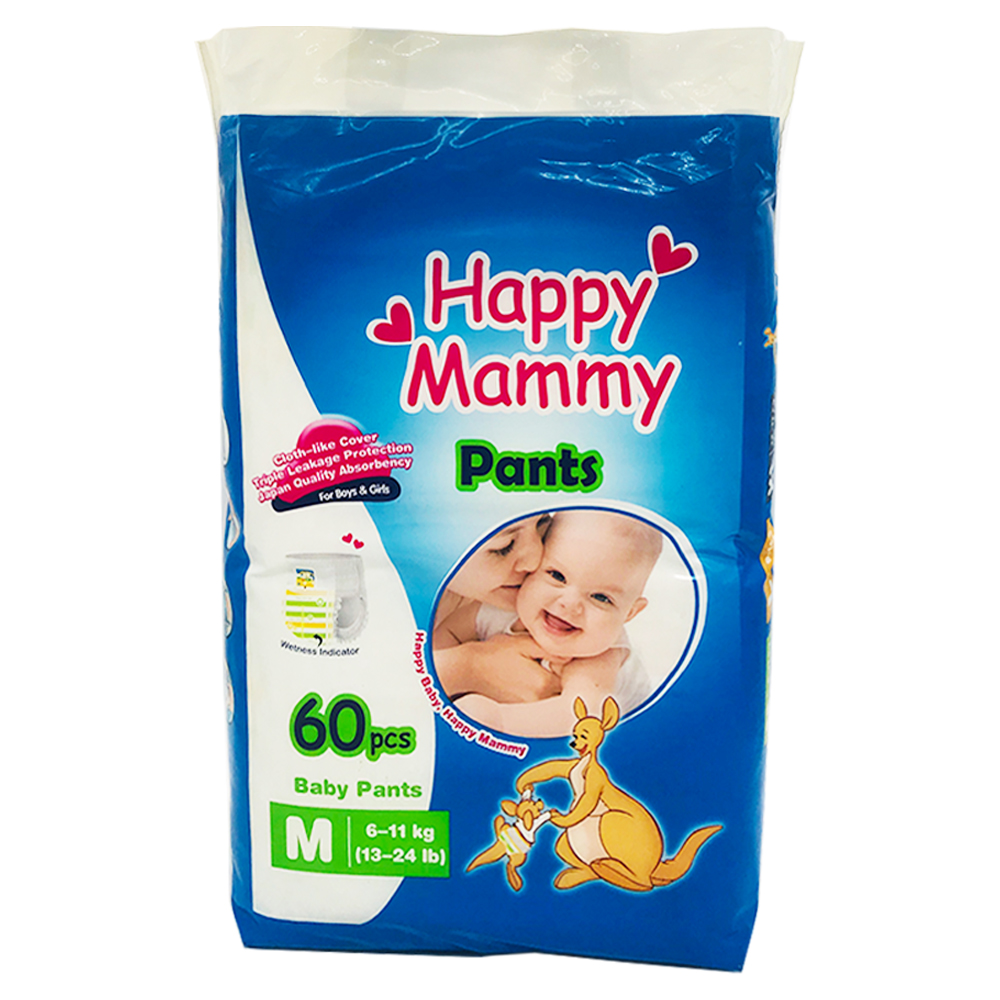 Happy Mammy Baby Diaper Pants 60's Size-M (Boys & Girls)