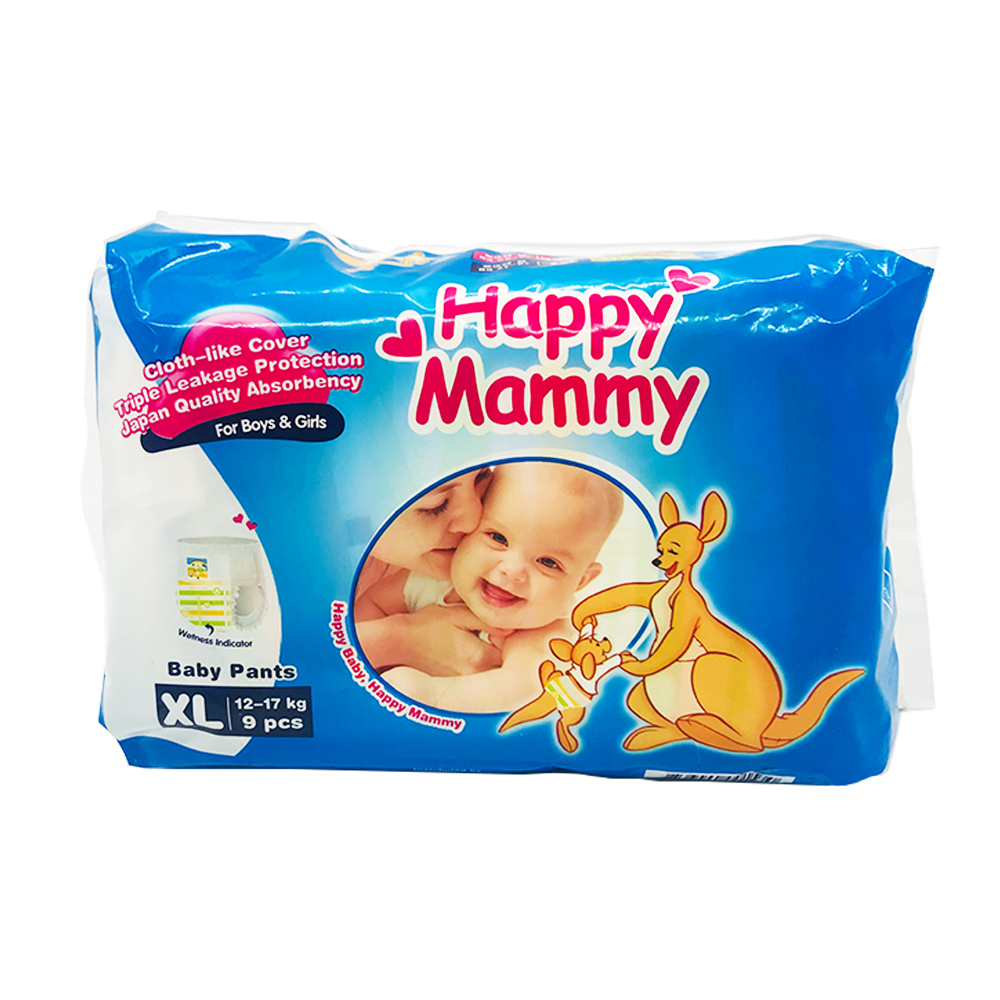 Happy Mammy Baby Diaper Pants 9's Size-Xl (Boys & Girls)
