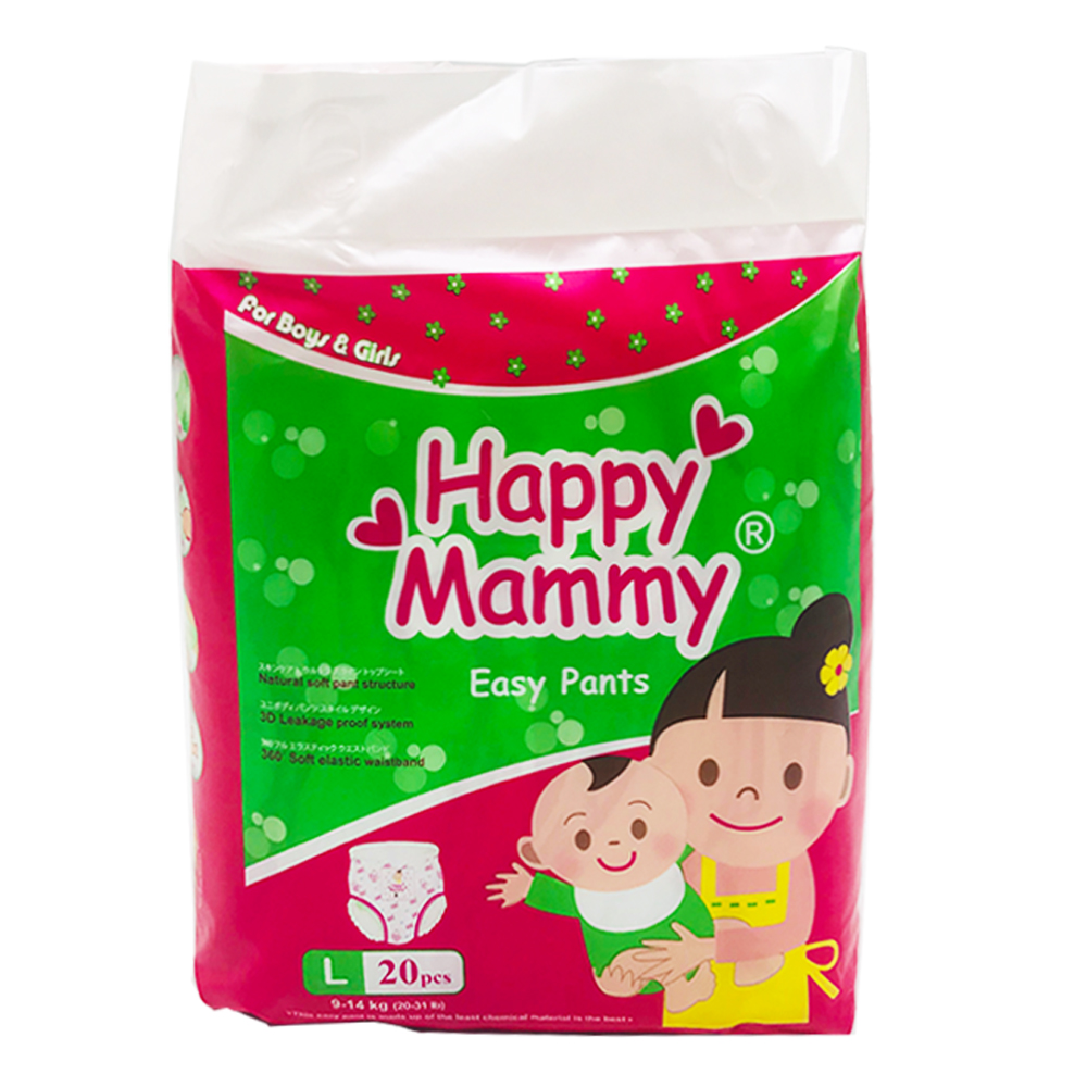 Happy Mammy Easy Baby Diaper Pants 20's Size-L (Boys & Girls)