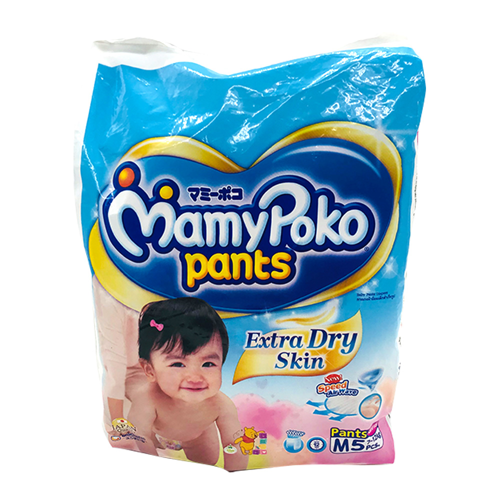 Mamy Poko Diaper Pants Extra Dry Skin 5's Size-M (Girls)