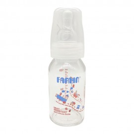 Farlin Anti-Colic Silicone Nipple Standard Neck Glass Feeding Bottle 120ml