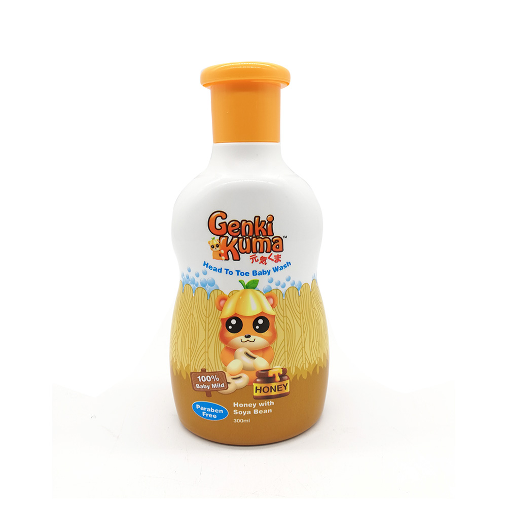 Genki Kuma Head To Toe Baby Wash Honey With Soya Bean 300ml