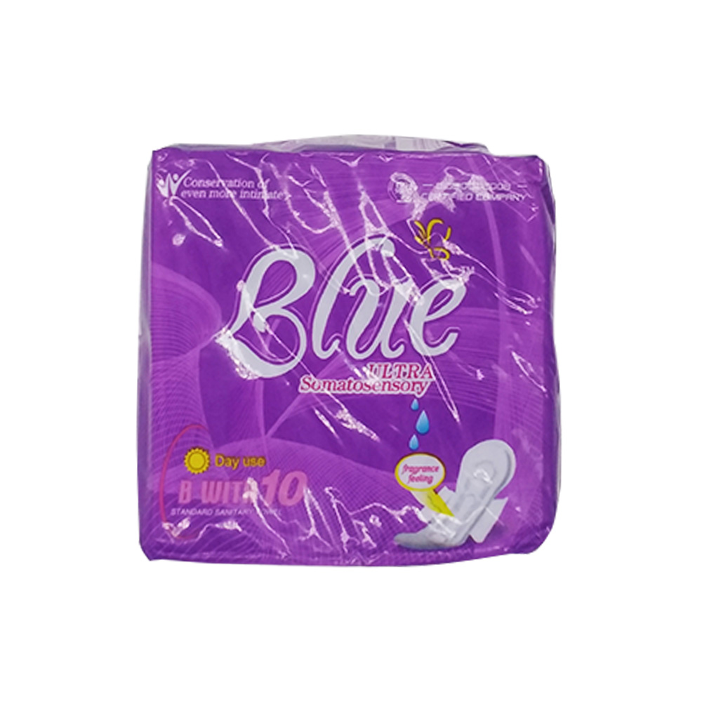 Blue Ultra Somatosensory Sanitary Napkin Fragrance Feeling Day 10's (Purple)