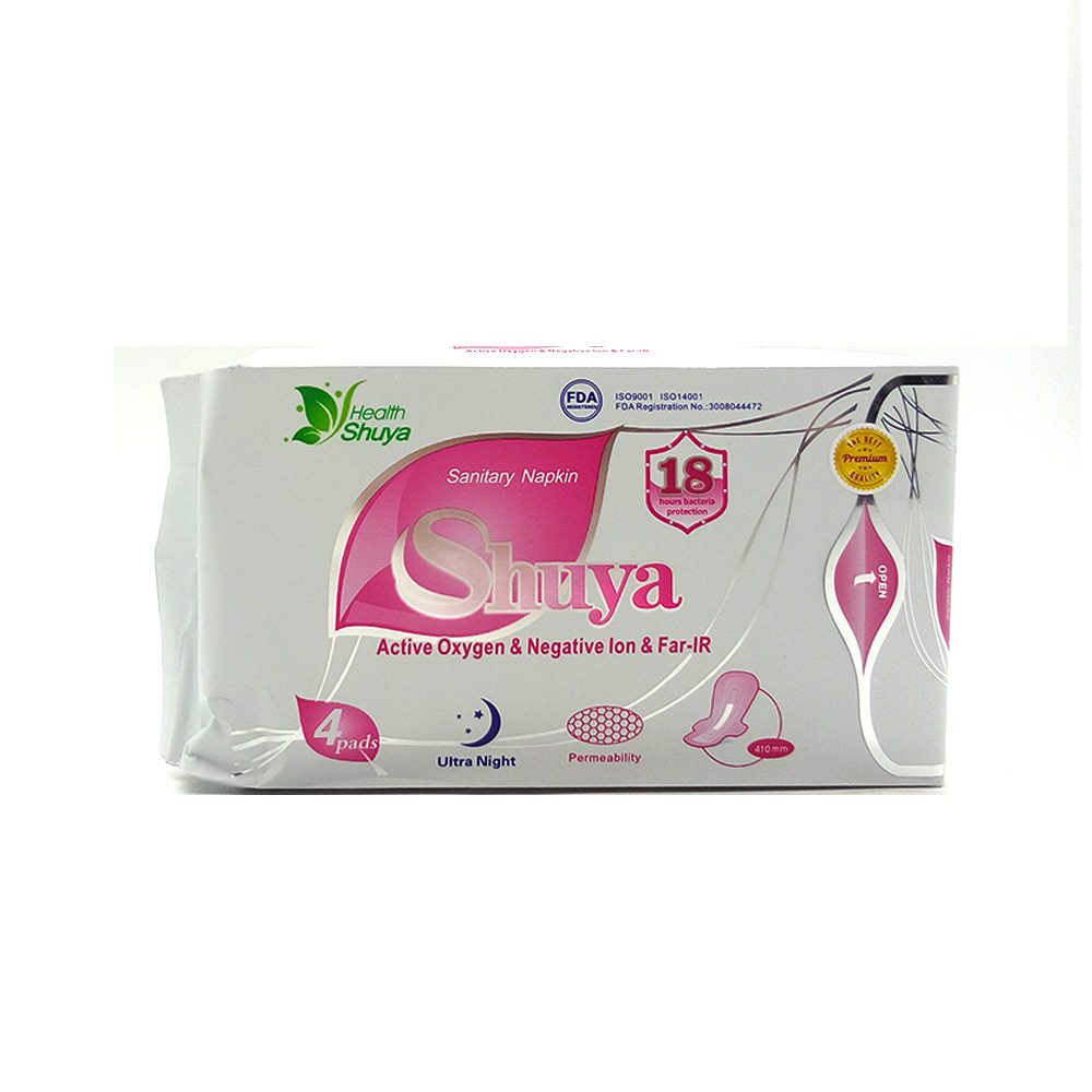 Shuya Sanitary Napkin Wing Night 410mm 4's