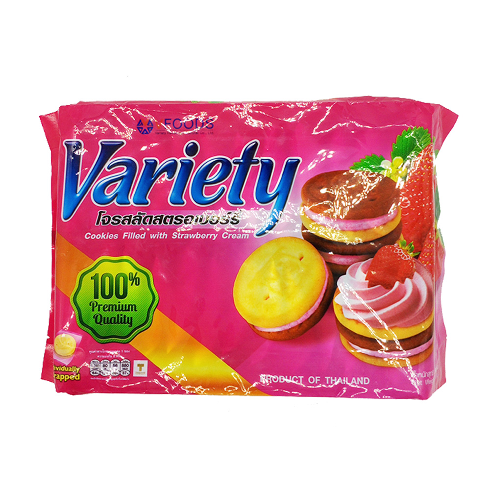 Variety Cookies Filled With Strawberry Cream 260g