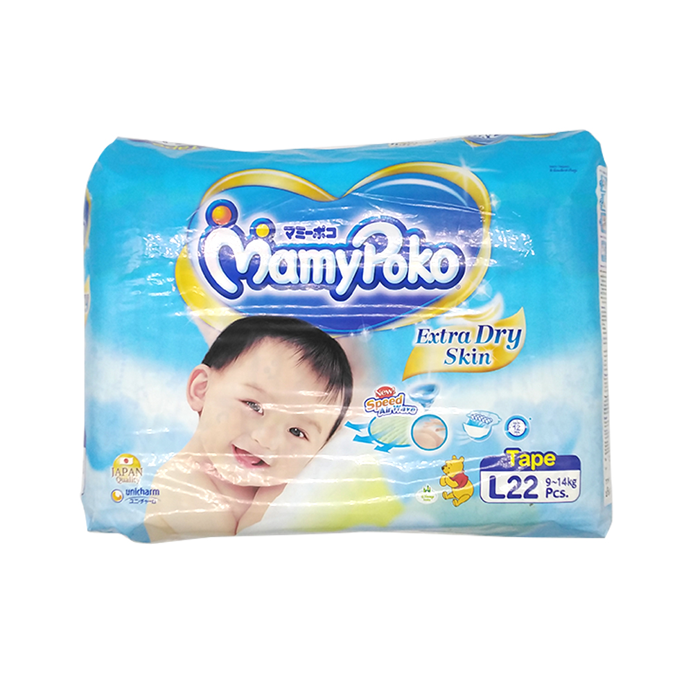 Mamy Poko Baby Diaper Extra Dry Skin 22's Size-L
