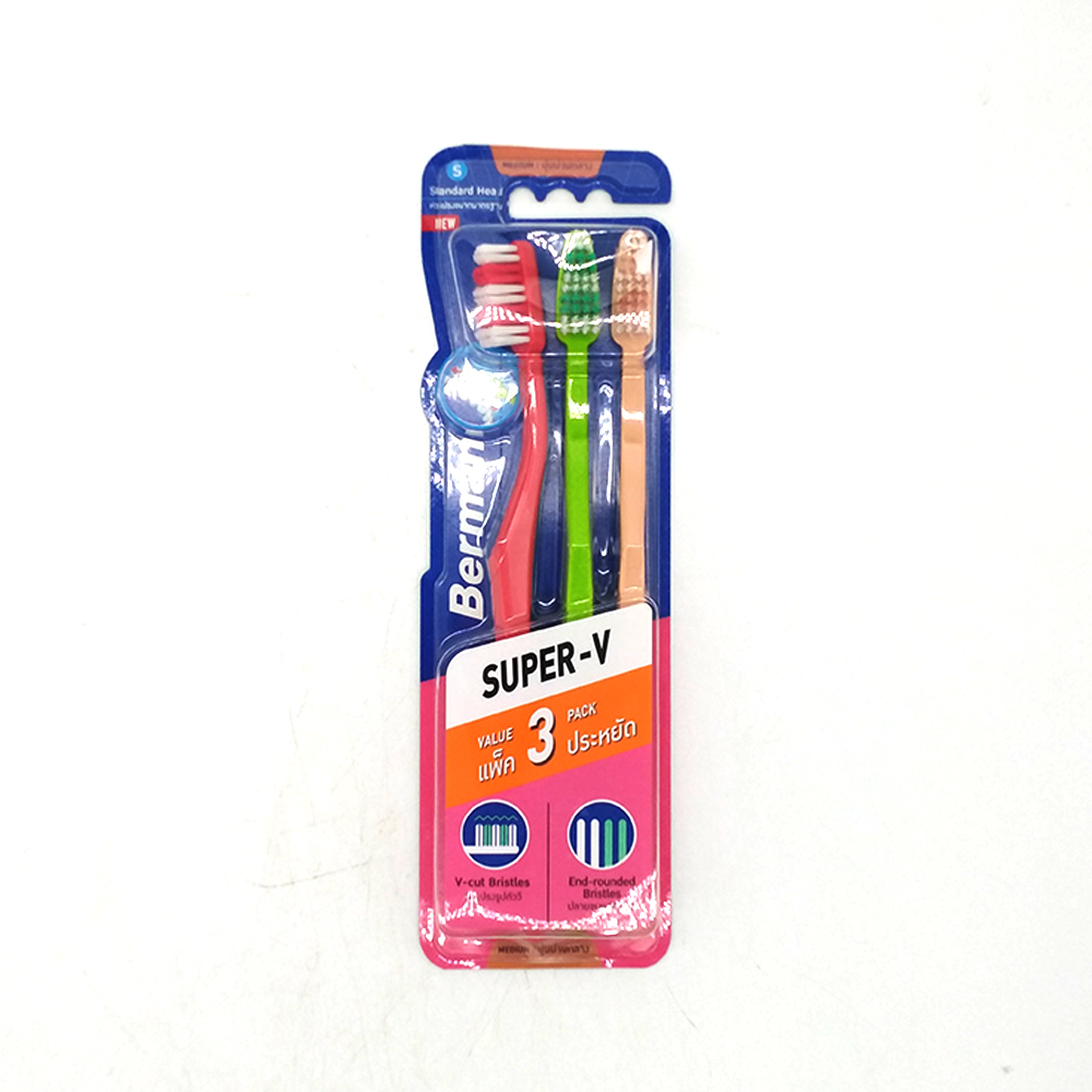 Berman Adult Toothbrush Super-V Standard Head 3's