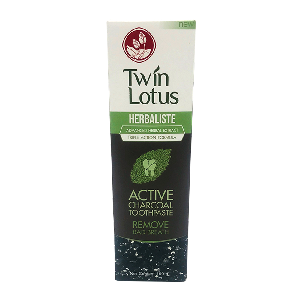 Twin Lotus Active Charcoal Toothpaste Herbaliste 150g