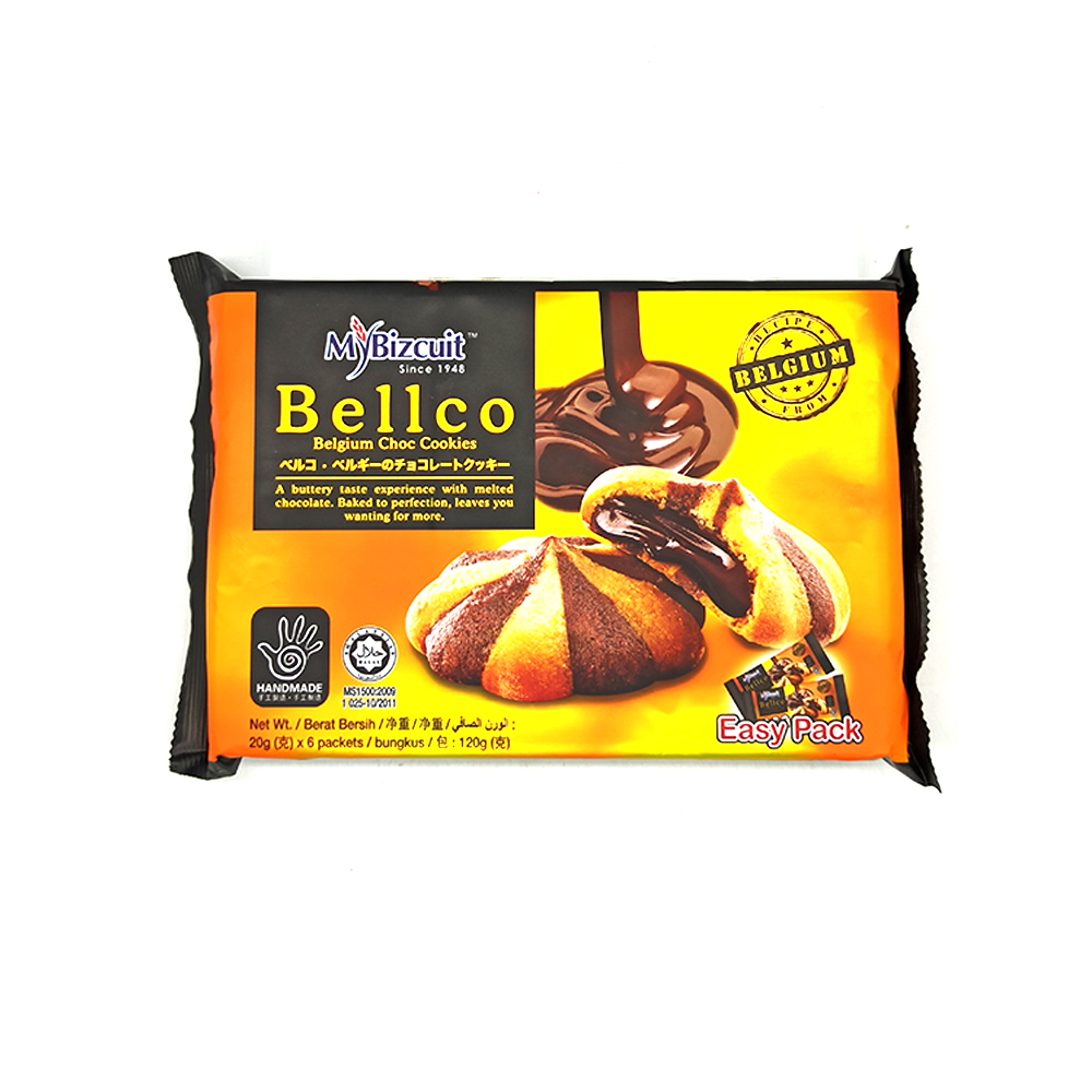 My Bizcuit Bellco Belgium Choc Cookies 6's 120g 