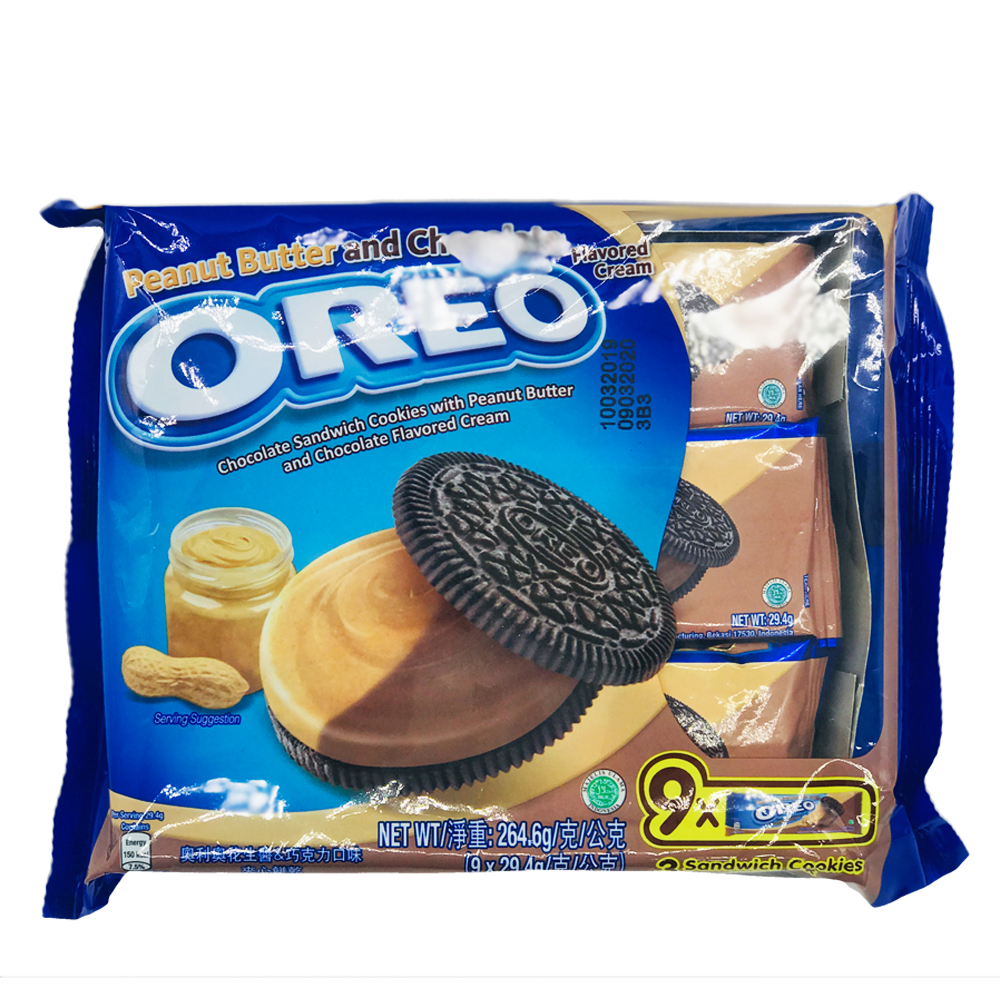 Oreo Biscuits Peanut Butter And Chocolate 9's 264.6g