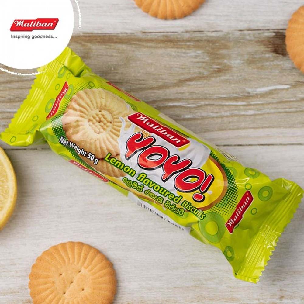 Maliban Yo Yo Lemon Biscuits 50g (သံပုရာဘီစကွတ်)