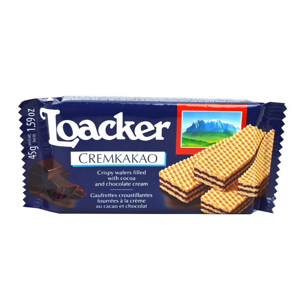 Loacker Classic Wafer Cremkakao Filled W/Cocca&Chocolate Cream 45g