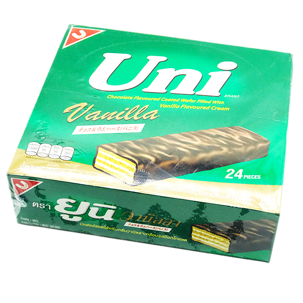 Uni Chocolate Coated Wafer With Vanilla Cream 24's 288g
