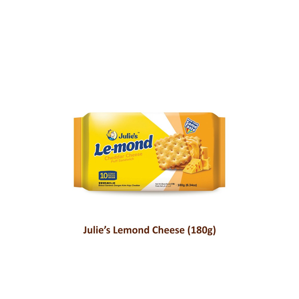 Julie's Biscuits Le-mond Puff Sandwich Cheddar Cheese Cream 10's 180g