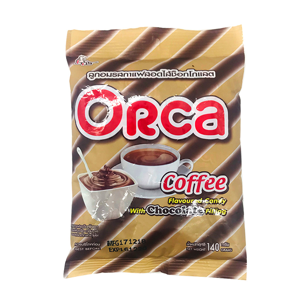 Orca Coffee Candy With Chocolate Filling 140g