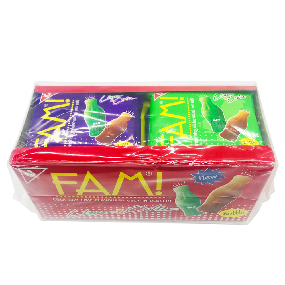 Fam Cola & Lime Bottle Gelatin Dessert 12's 216g