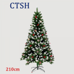 Christmas Tree Red Pine Cones CTSH 210 cm