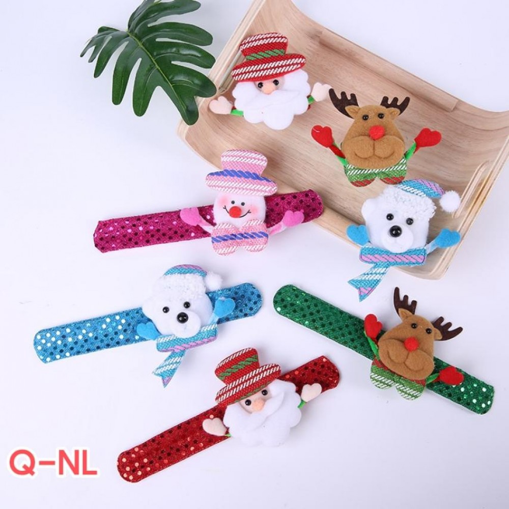 Christmas Slap Bracelet with Light Glitter Q-NL