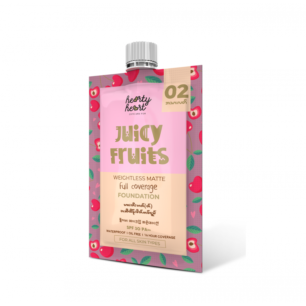 Hearty Heart Juicy Fruit Liquid Foundation Pouch 02- 5g