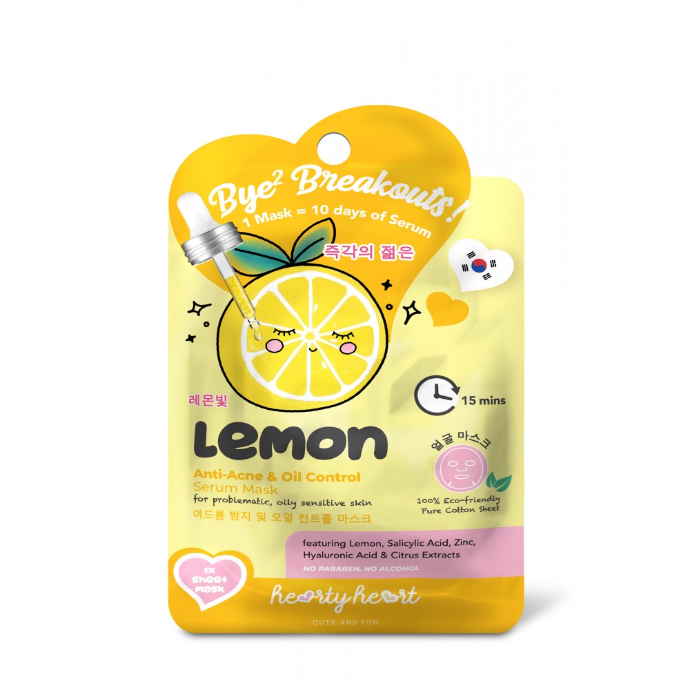 Hearty Heart Fruity Serum Sheet Mask #Lemon