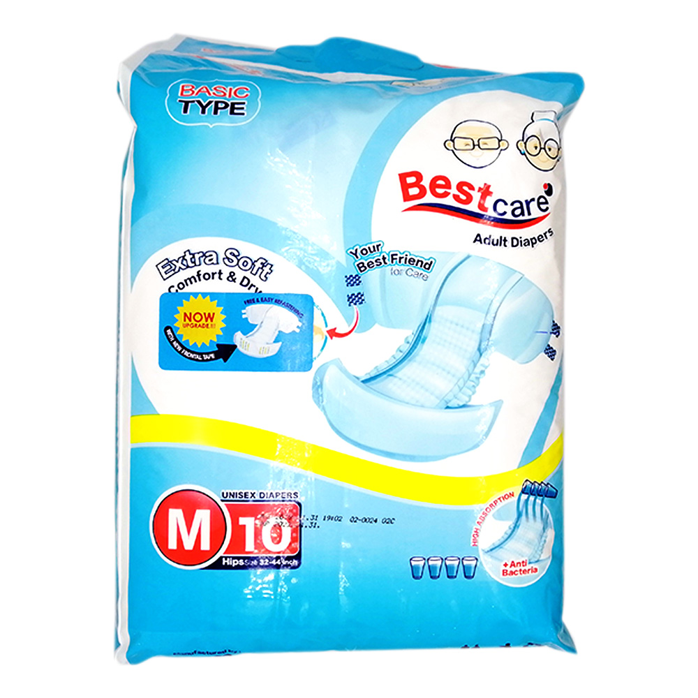 Best Care Adult Diaper Extra Soft Comfort & Dry M 10's