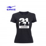 Erke Women Crew Neck T Shirt S/S No-12217219011-001 Black Size-2XL