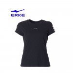 Erke Women Crew Neck T Shirt S/S No-12218219304-006 Black Size-XS