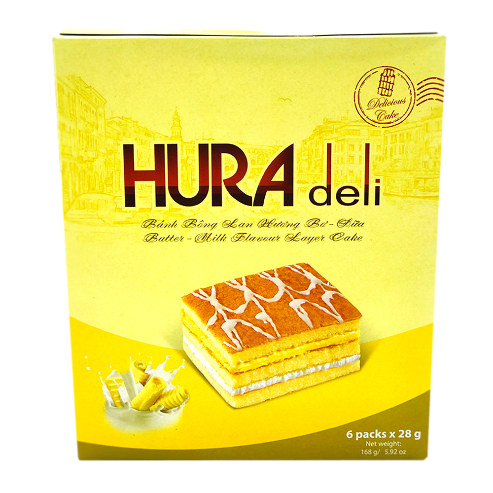 Hurs Deli Layer Cake Butter Milk Flavour 6's 168g