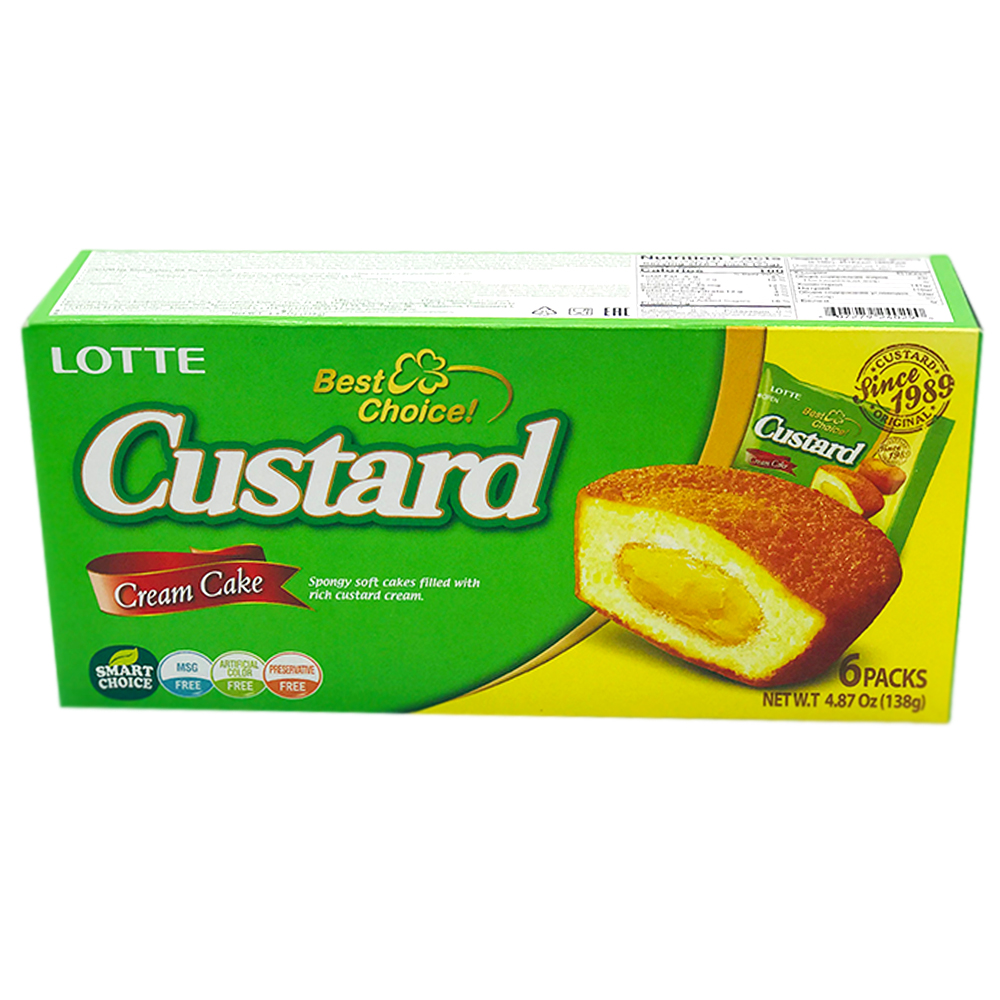 Lotte Custard Soft Cakes Custard Cream 6's 138g