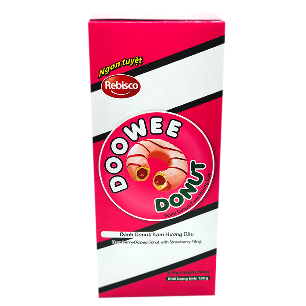 Rebisco Doowee Strawberry Donut With Strawberry Filling 5's 150g
