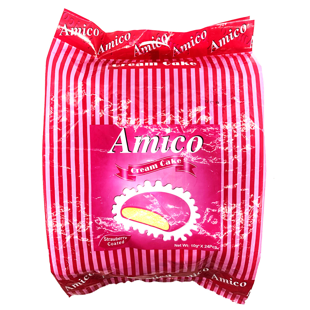 Good Morning Amico Cream Cake Strawberry Coated 24's 240g